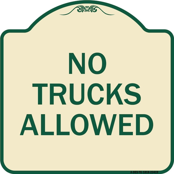 Signmission Parking Lot No Trucks Allowed Heavy-Gauge Aluminum Architectural Sign, 18" x 18", TG-1818-23419 A-DES-TG-1818-23419 - main